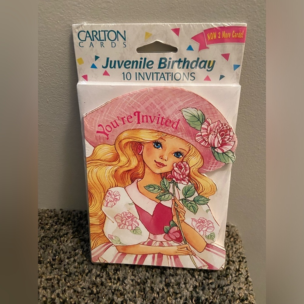 ❤️4 for $25❤️Vintage Carlton cards birthday invitations NEW‎